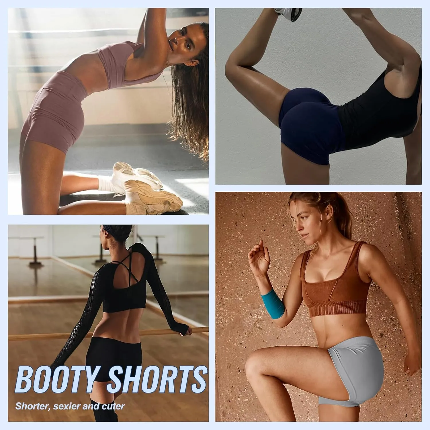 3 Pack High Waisted Biker Shorts for Women – 3"/ 5"/ 8" Black Workout Yoga Compression Novelty Shorts for Running