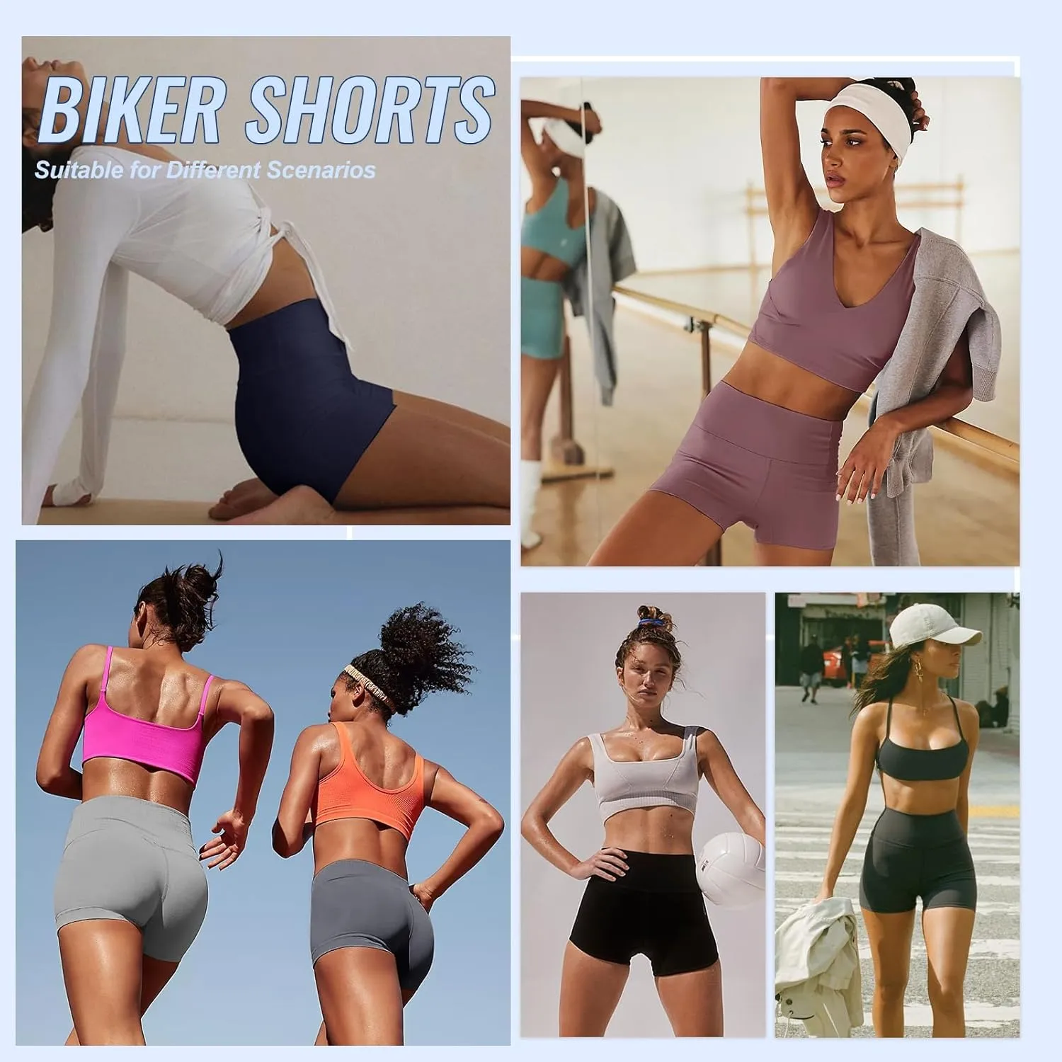 3 Pack High Waisted Biker Shorts for Women – 3"/ 5"/ 8" Black Workout Yoga Compression Novelty Shorts for Running