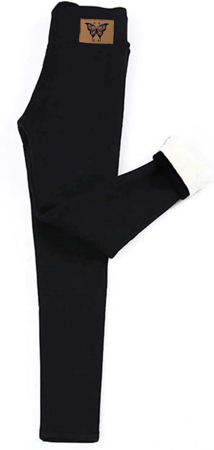 aihihe Women's Plus Size Warm Fleece Sherpa Lined Leggings 2023 Winter Thermal Tights Tummy Control Soft Casual Bottoms