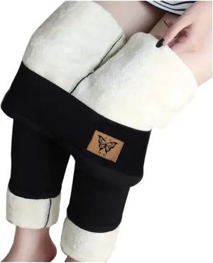 aihihe Women's Plus Size Warm Fleece Sherpa Lined Leggings 2023 Winter Thermal Tights Tummy Control Soft Casual Bottoms