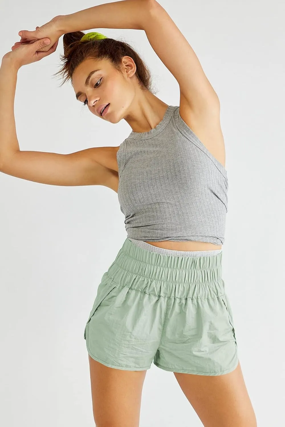 ALBIZIA High Waist Running Short for Women Quick Dry Athletic Gym Running Workout Shorts with Liner