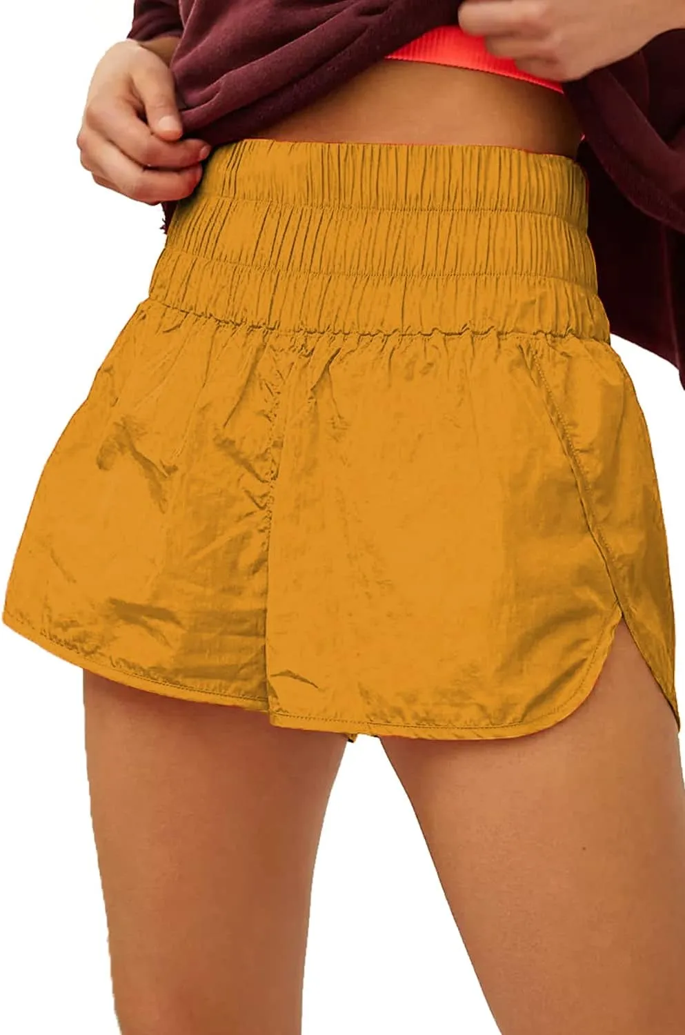 ALBIZIA High Waist Running Short for Women Quick Dry Athletic Gym Running Workout Shorts with Liner