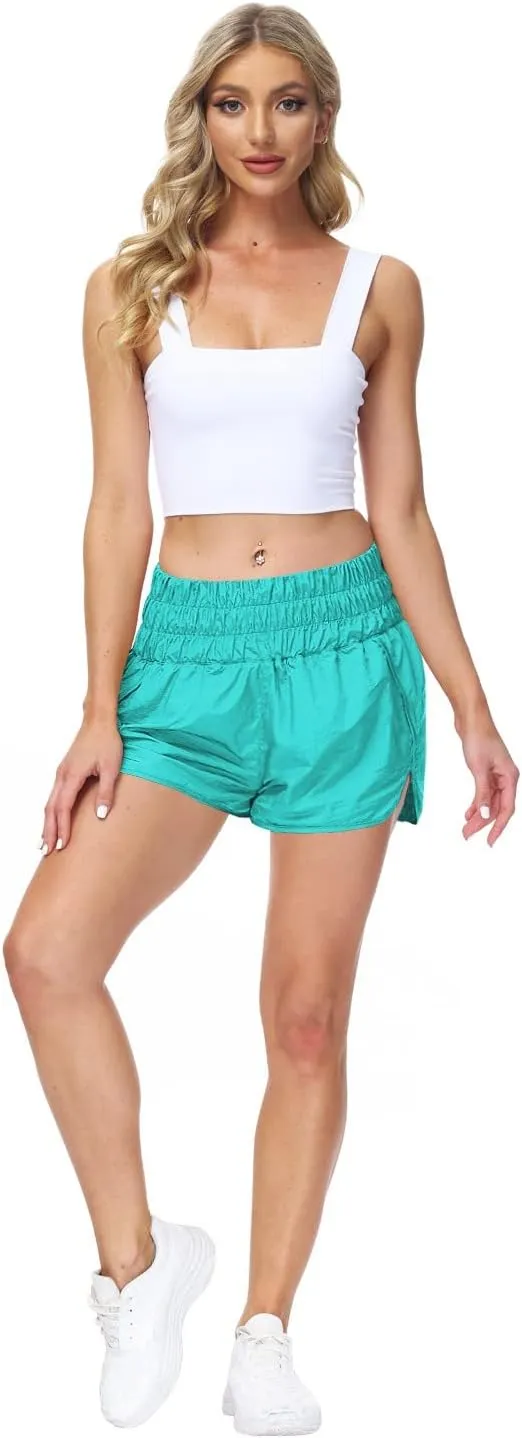 ALBIZIA High Waist Running Short for Women Quick Dry Athletic Gym Running Workout Shorts with Liner