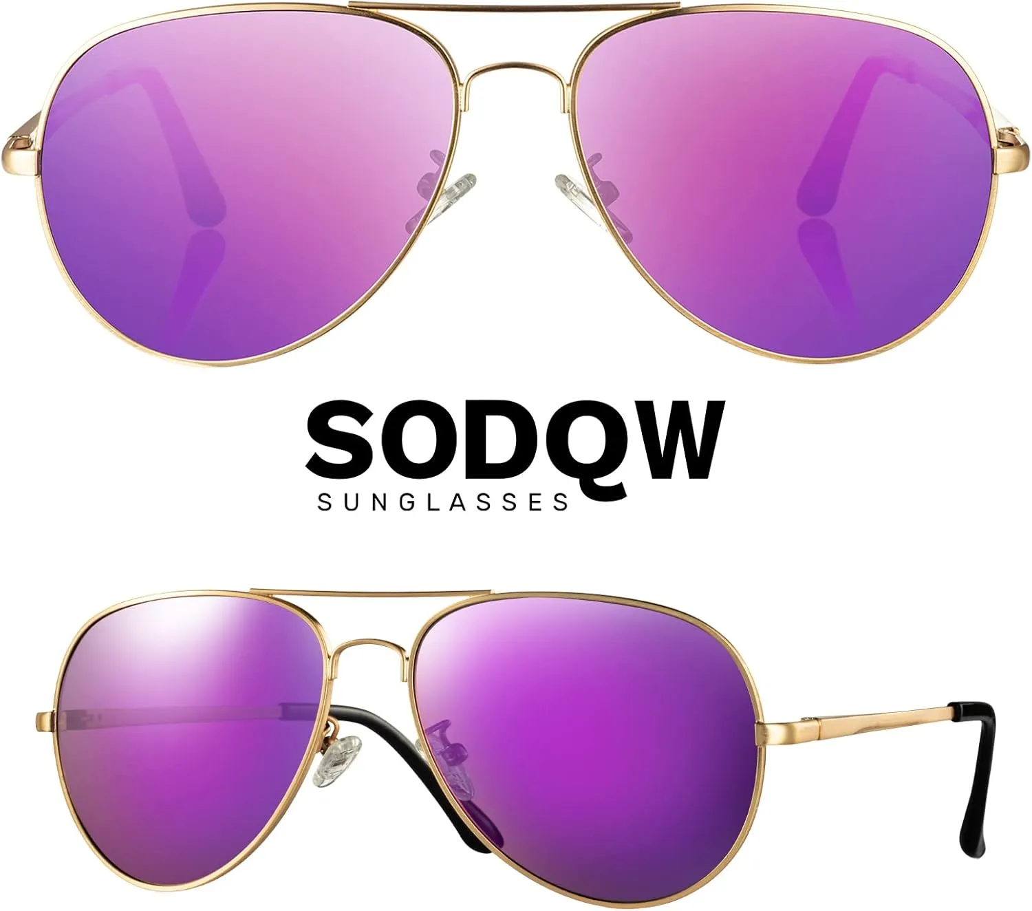 Aviator Sunglasses for Women Men Oversized with Metal Frame, Mirrored Polarized Aviator Sunglasses with UV Protection
