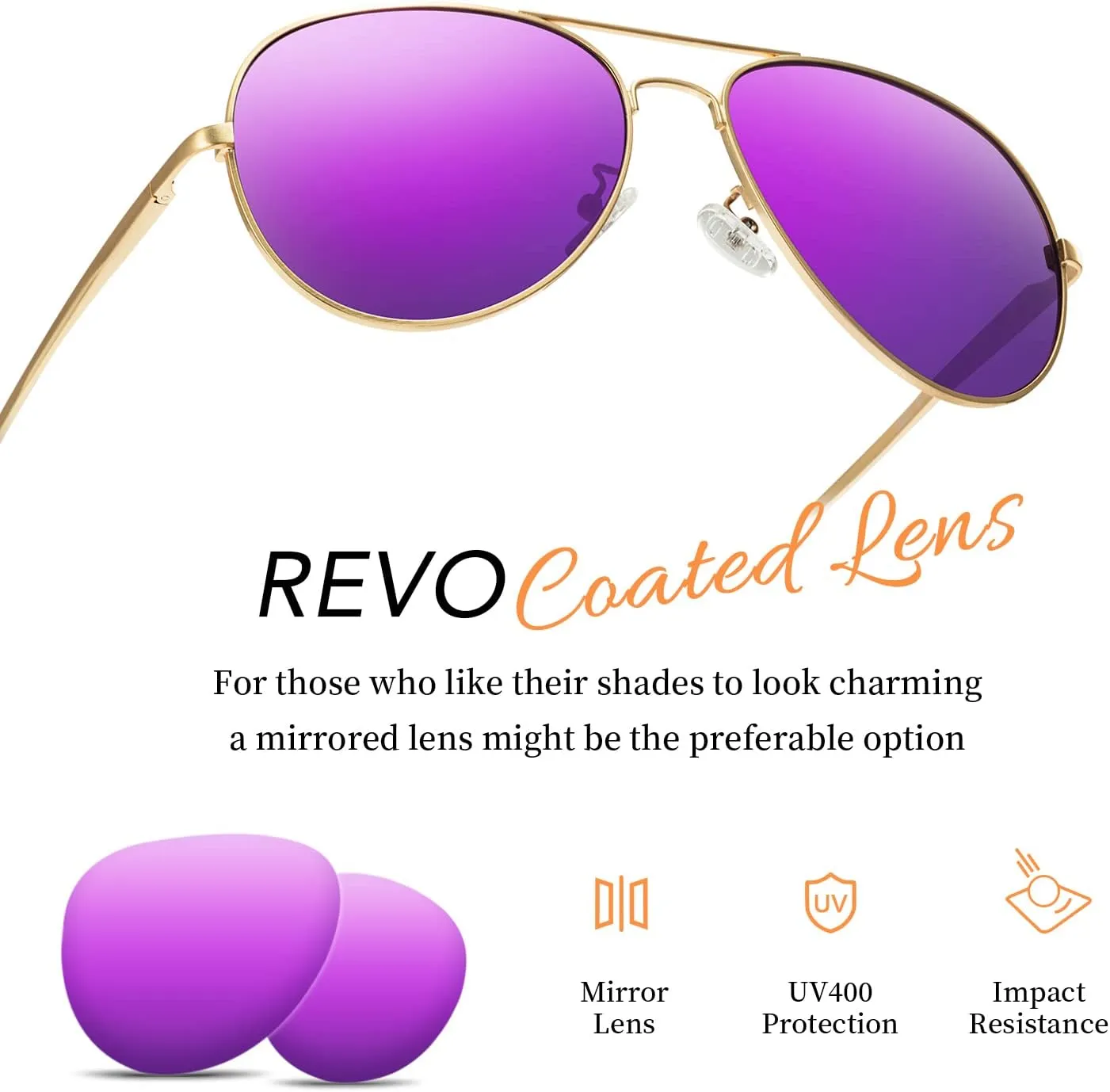 Aviator Sunglasses for Women Men Oversized with Metal Frame, Mirrored Polarized Aviator Sunglasses with UV Protection