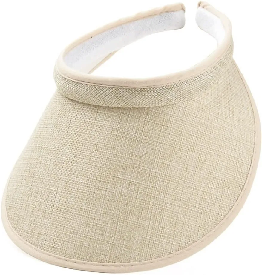 Beach Sun Visor Hat Wide Brim UV Protection Sport Cap for Golf Tennis Running Summer Beach Vacation Tops Hats
