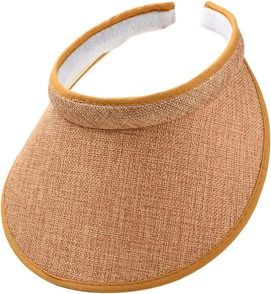 Beach Sun Visor Hat Wide Brim UV Protection Sport Cap for Golf Tennis Running Summer Beach Vacation Tops Hats