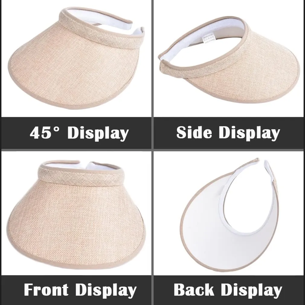Beach Sun Visor Hat Wide Brim UV Protection Sport Cap for Golf Tennis Running Summer Beach Vacation Tops Hats