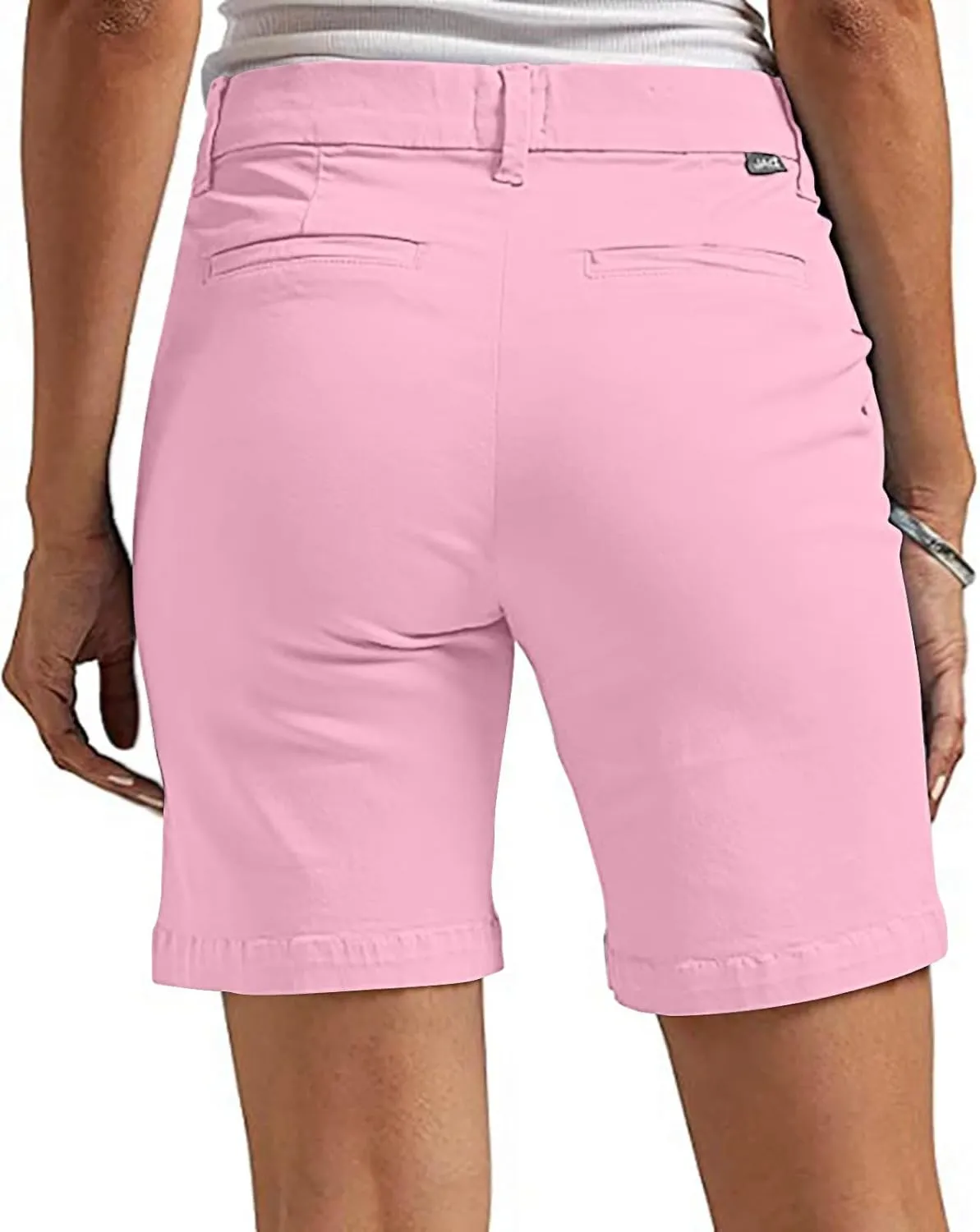 Bermuda Shorts for Women Casual High Waisted Chino Shorts Straight Leg Hiking Vacation Short with Pockets 2025