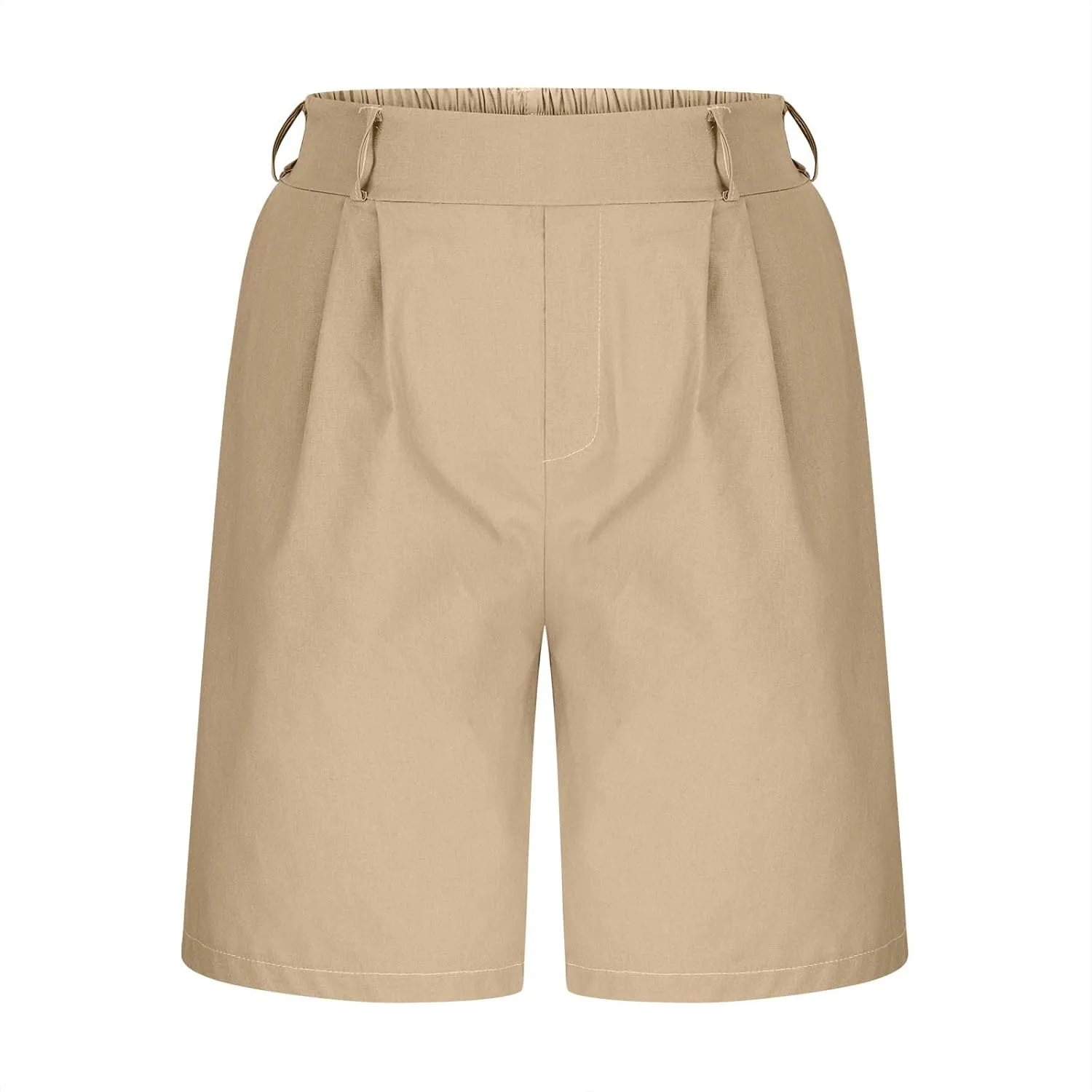 Bermuda Shorts for Women Cotton Linen Wide Leg High Waisted Dressy Casual Long Shorts with Pockets for Beach Vacation