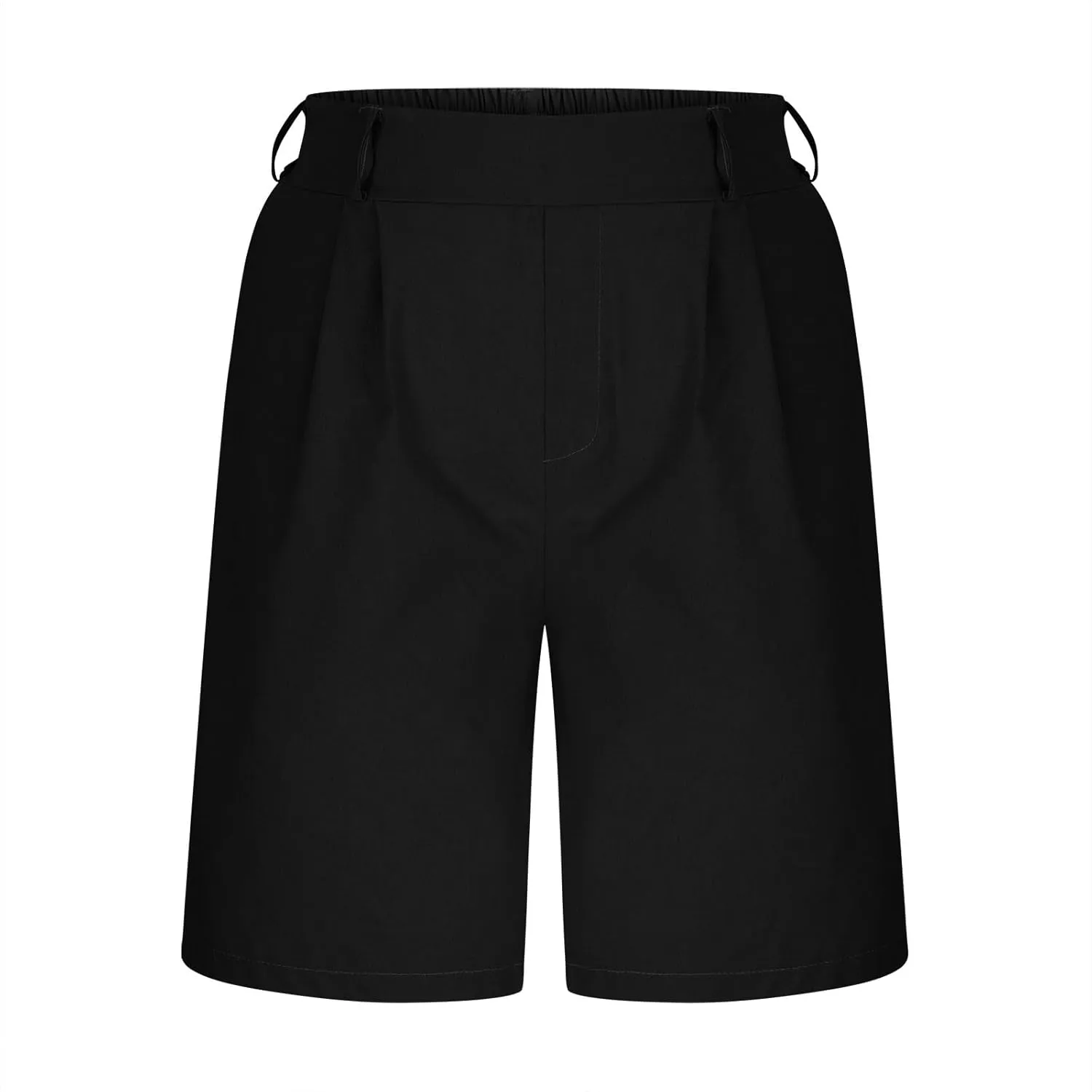 Bermuda Shorts for Women High Waisted Dressy Casual Linen Shorts Wide Leg Knee Length Summer Beach Shorts with Pocket