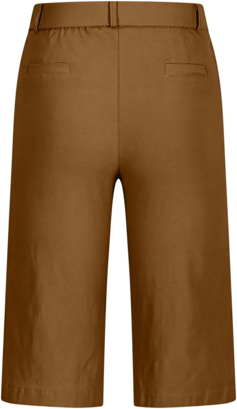 Bermuda Shorts for Women Summer Knee Length Lightweight Quick Dry Short Casual Hiking Straight Leg Pull On Short