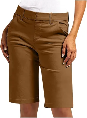 Bermuda Shorts for Women Summer Knee Length Lightweight Quick Dry Short Casual Hiking Straight Leg Pull On Short