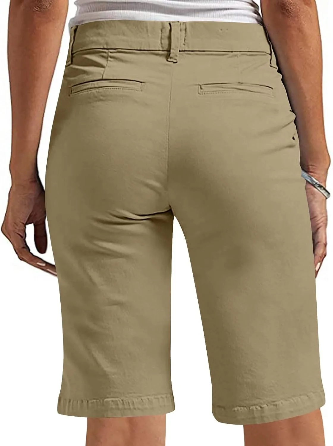 Bermuda Shorts for Women Trendy Casual Summer High Waisted Chino Shorts Straight Leg Hiking Vacation Loose Outfits
