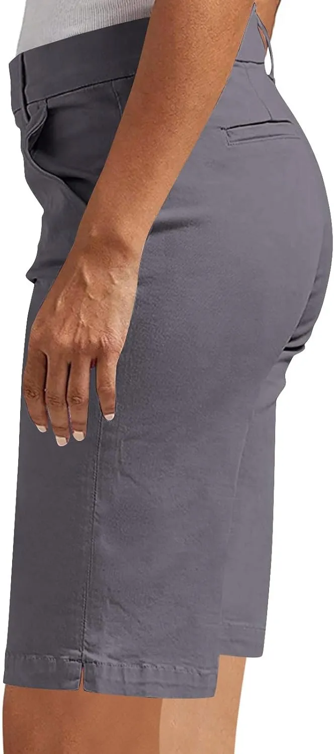 Bermuda Shorts for Women Trendy Casual Summer High Waisted Chino Shorts Straight Leg Hiking Vacation Loose Outfits