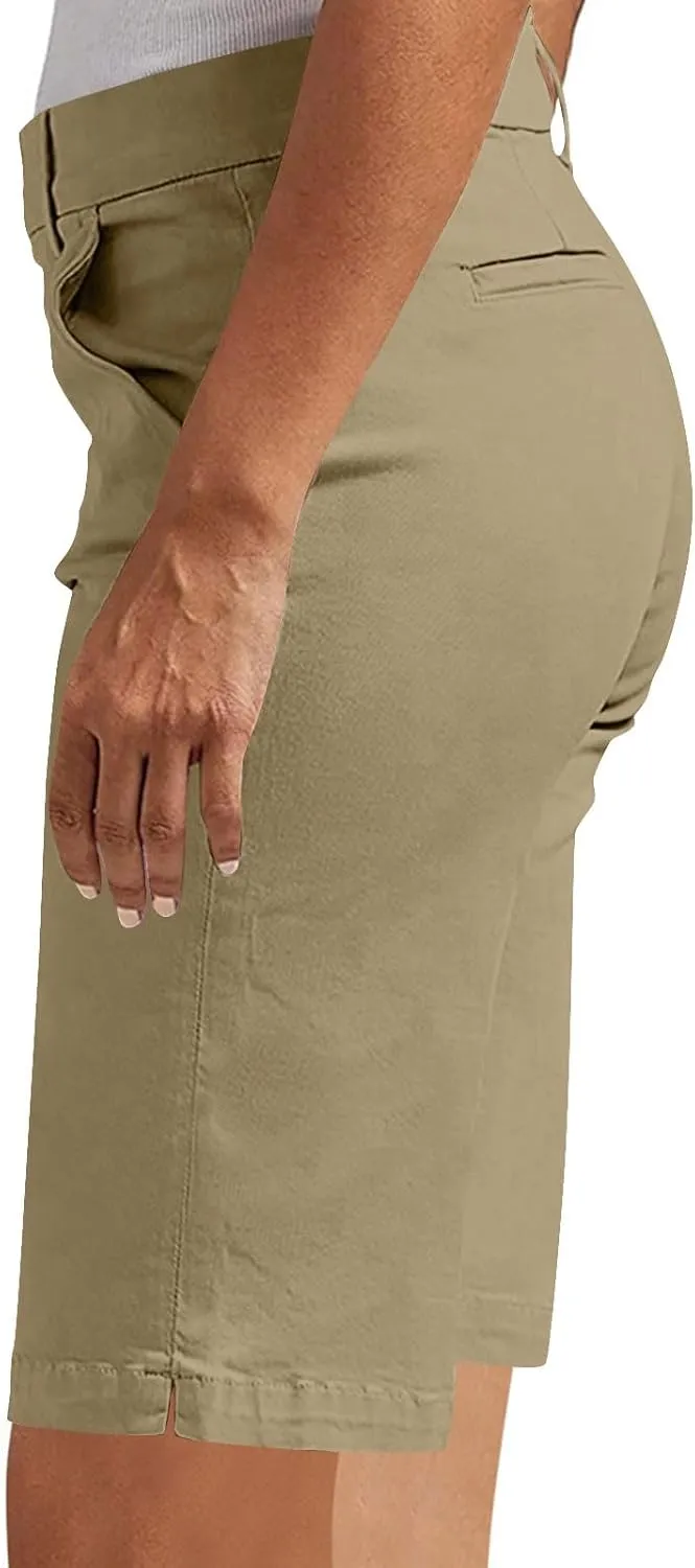 Bermuda Shorts for Women Trendy Casual Summer High Waisted Chino Shorts Straight Leg Hiking Vacation Loose Outfits