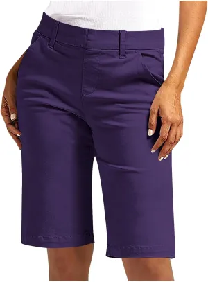 Bermuda Shorts for Women Trendy Casual Summer High Waisted Chino Shorts Straight Leg Hiking Vacation Loose Outfits