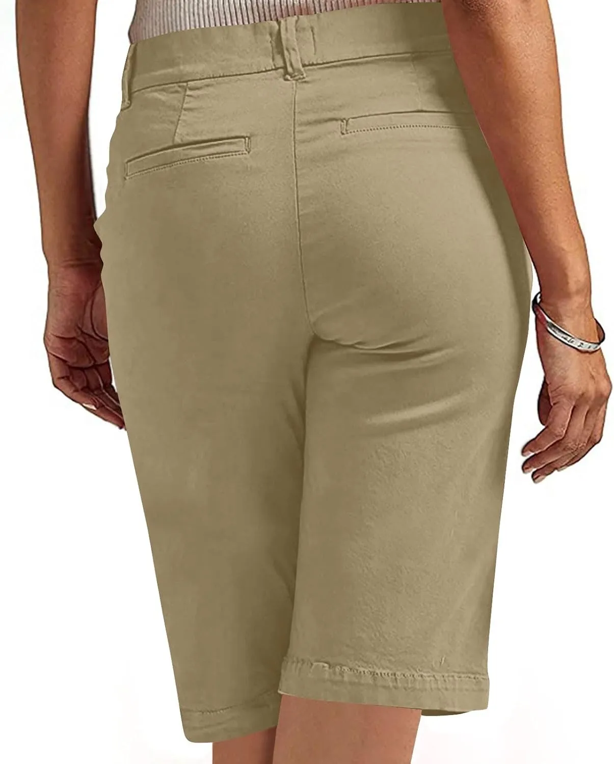 Bermuda Shorts for Women Trendy Casual Summer High Waisted Chino Shorts Straight Leg Hiking Vacation Loose Outfits
