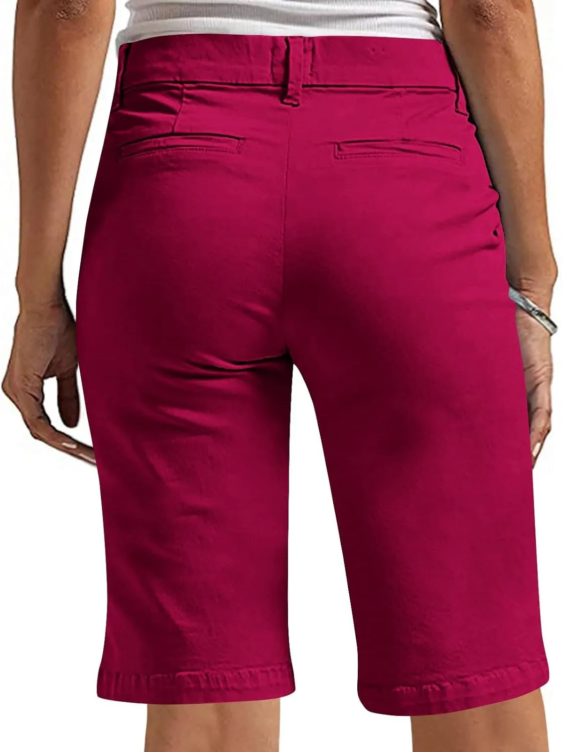 Bermuda Shorts for Women Trendy Casual Summer High Waisted Chino Shorts Straight Leg Hiking Vacation Loose Outfits