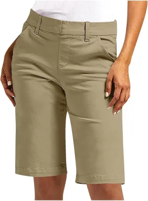 Bermuda Shorts for Women Trendy Casual Summer High Waisted Chino Shorts Straight Leg Hiking Vacation Loose Outfits