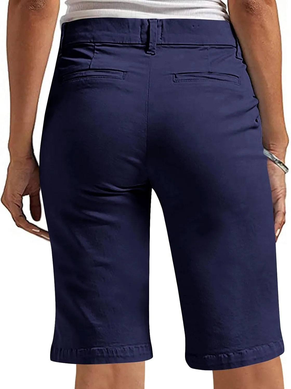 Bermuda Shorts for Women Trendy Casual Summer High Waisted Chino Shorts Straight Leg Hiking Vacation Loose Outfits