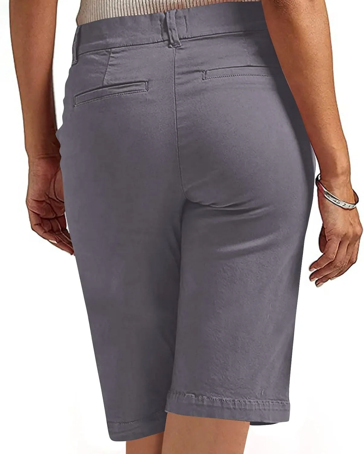 Bermuda Shorts for Women Trendy Casual Summer High Waisted Chino Shorts Straight Leg Hiking Vacation Loose Outfits