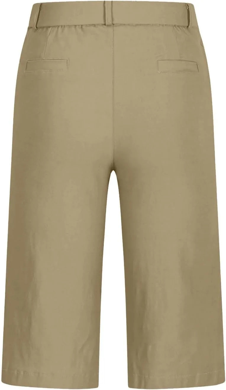 Bermuda Shorts for Women Trendy Casual Summer High Waisted Chino Shorts Straight Leg Hiking Vacation Loose Outfits