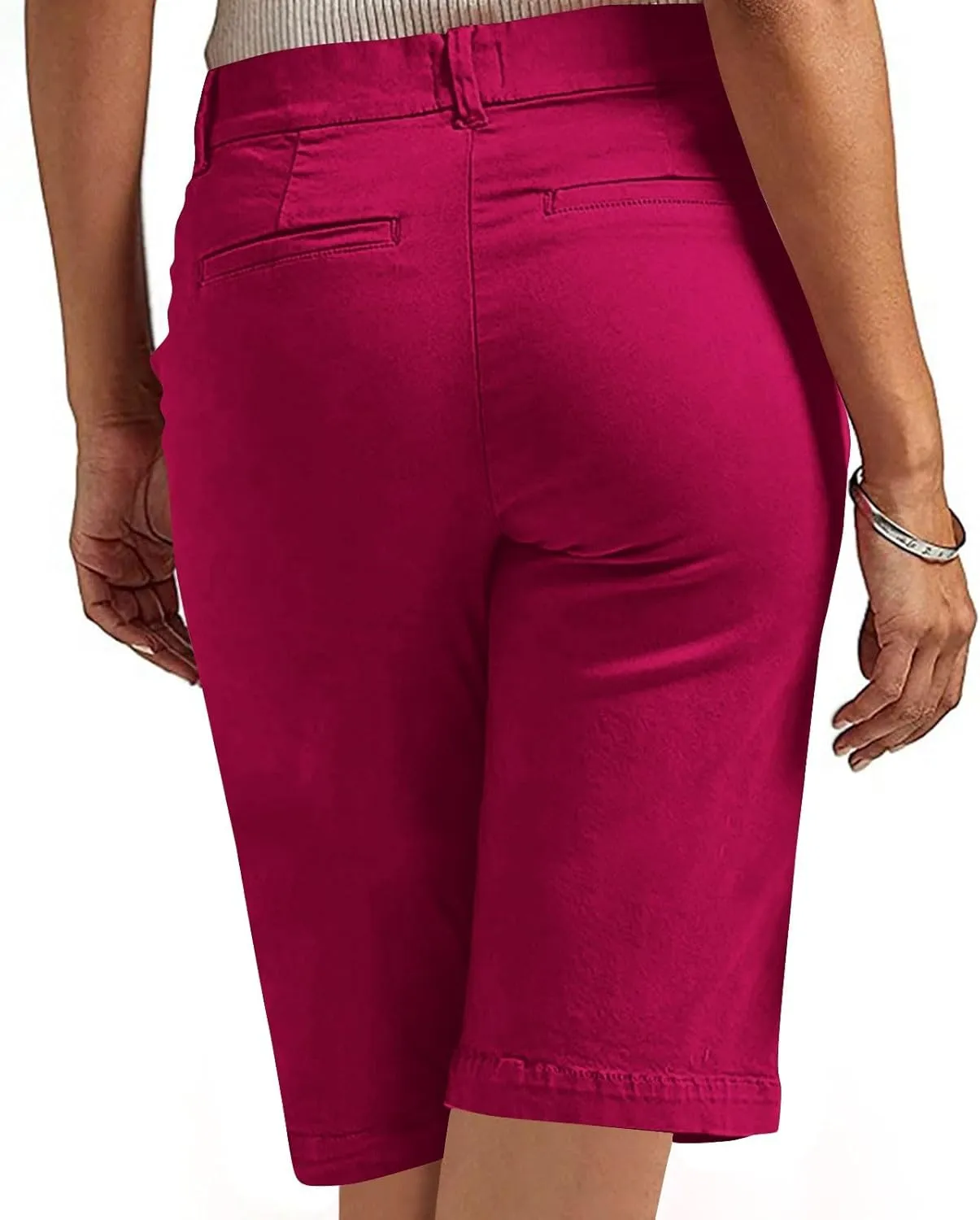Bermuda Shorts for Women Trendy Casual Summer High Waisted Chino Shorts Straight Leg Hiking Vacation Loose Outfits