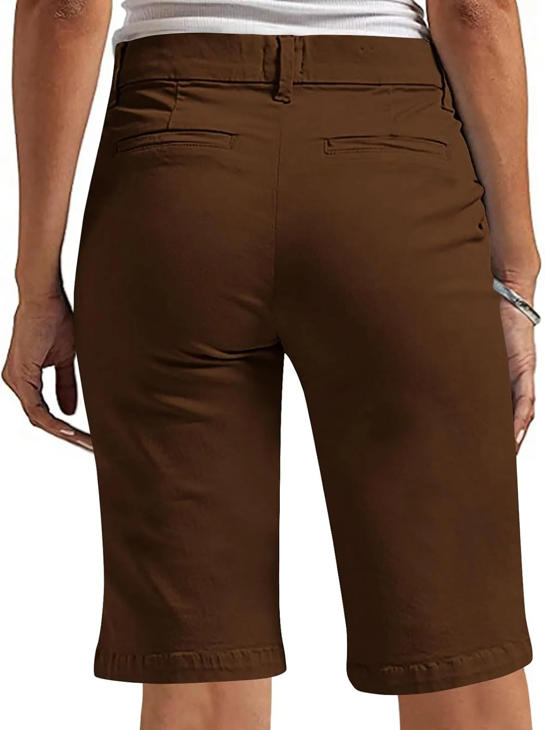 Bermuda Shorts for Women Trendy Casual Summer High Waisted Chino Shorts Straight Leg Hiking Vacation Loose Outfits