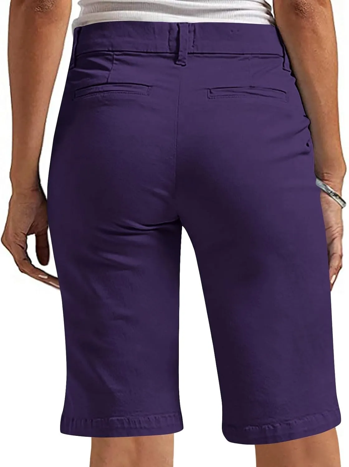 Bermuda Shorts for Women Trendy Casual Summer High Waisted Chino Shorts Straight Leg Hiking Vacation Loose Outfits