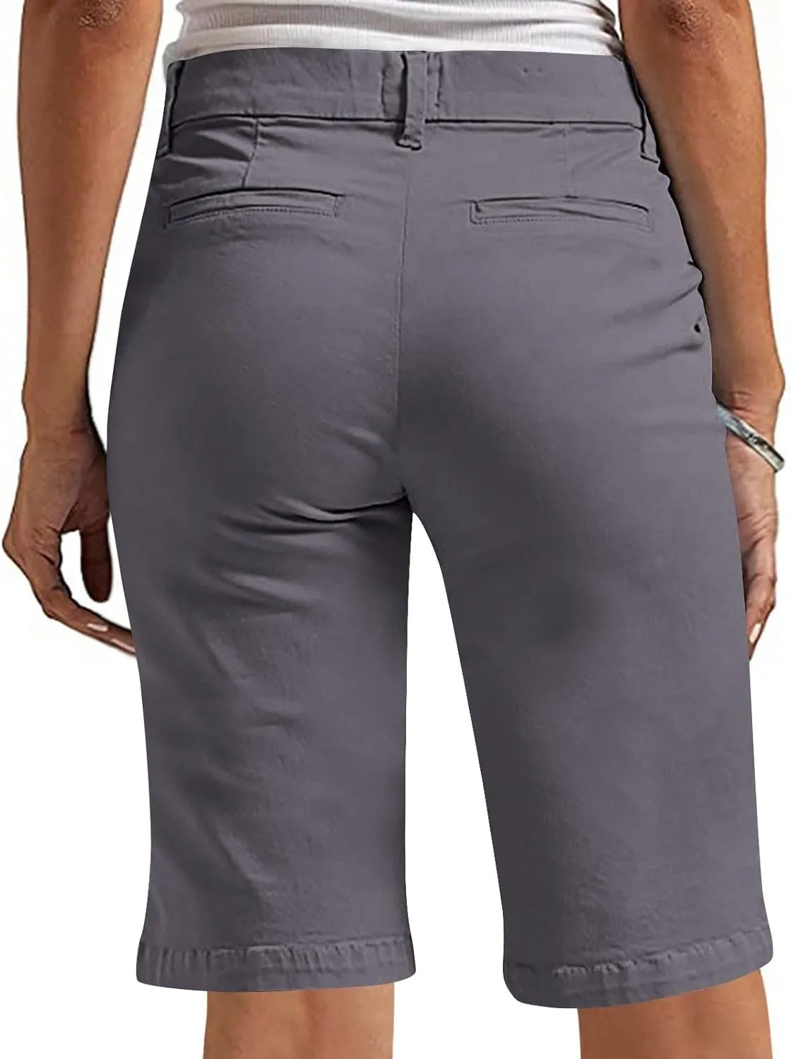 Bermuda Shorts for Women Trendy Casual Summer High Waisted Chino Shorts Straight Leg Hiking Vacation Loose Outfits