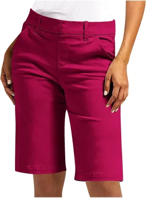 Bermuda Shorts for Women Trendy Casual Summer High Waisted Chino Shorts Straight Leg Hiking Vacation Loose Outfits