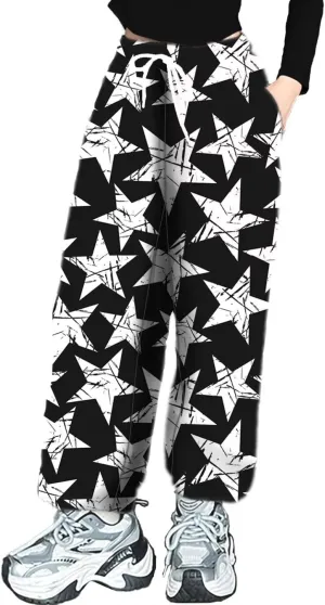 BINPAW Girls Casual Jogger 3D Printed Loose Lounge Sweatpants