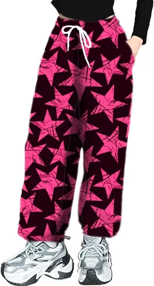 BINPAW Girls Casual Jogger 3D Printed Loose Lounge Sweatpants