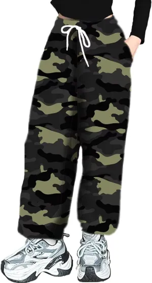 BINPAW Girls Casual Jogger 3D Printed Loose Lounge Sweatpants