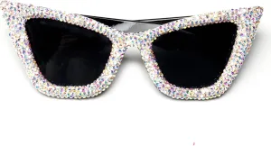 bullabulling Oversized Cat Eye Diamond Sunglasses Women Punk Sun Glasses Crystal Vintage Rhinestone Glasses Eyewear UV400