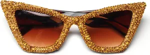 bullabulling Oversized Cat Eye Diamond Sunglasses Women Punk Sun Glasses Crystal Vintage Rhinestone Glasses Eyewear UV400