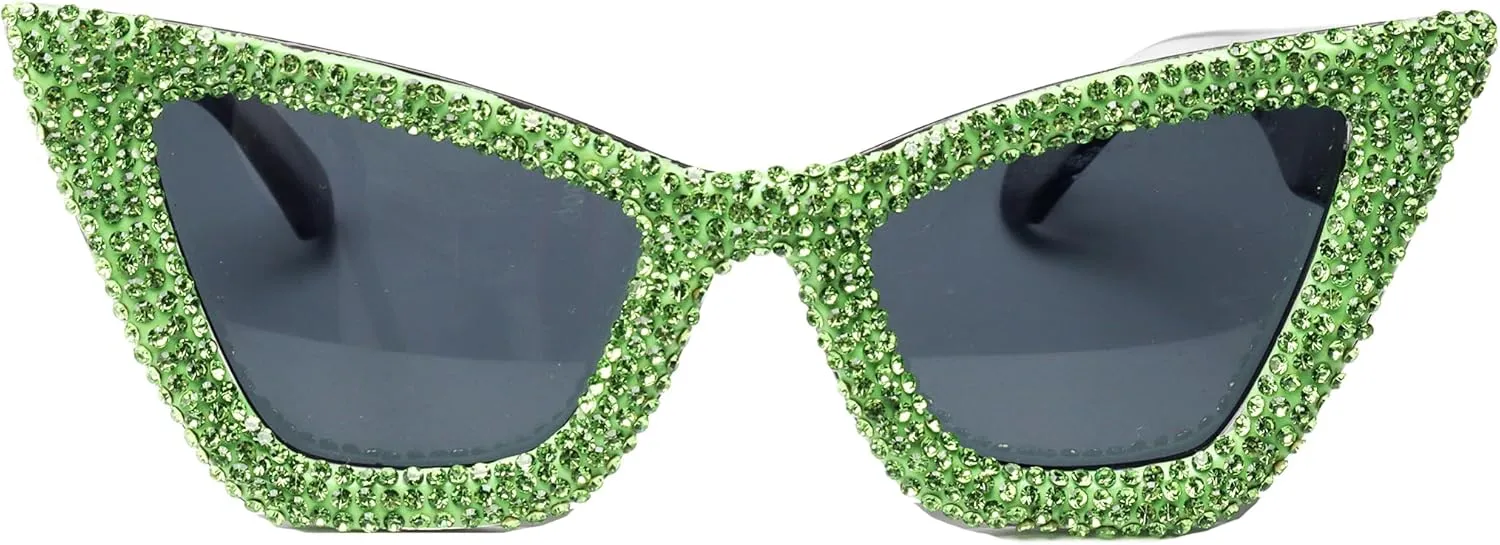 bullabulling Oversized Cat Eye Diamond Sunglasses Women Punk Sun Glasses Crystal Vintage Rhinestone Glasses Eyewear UV400