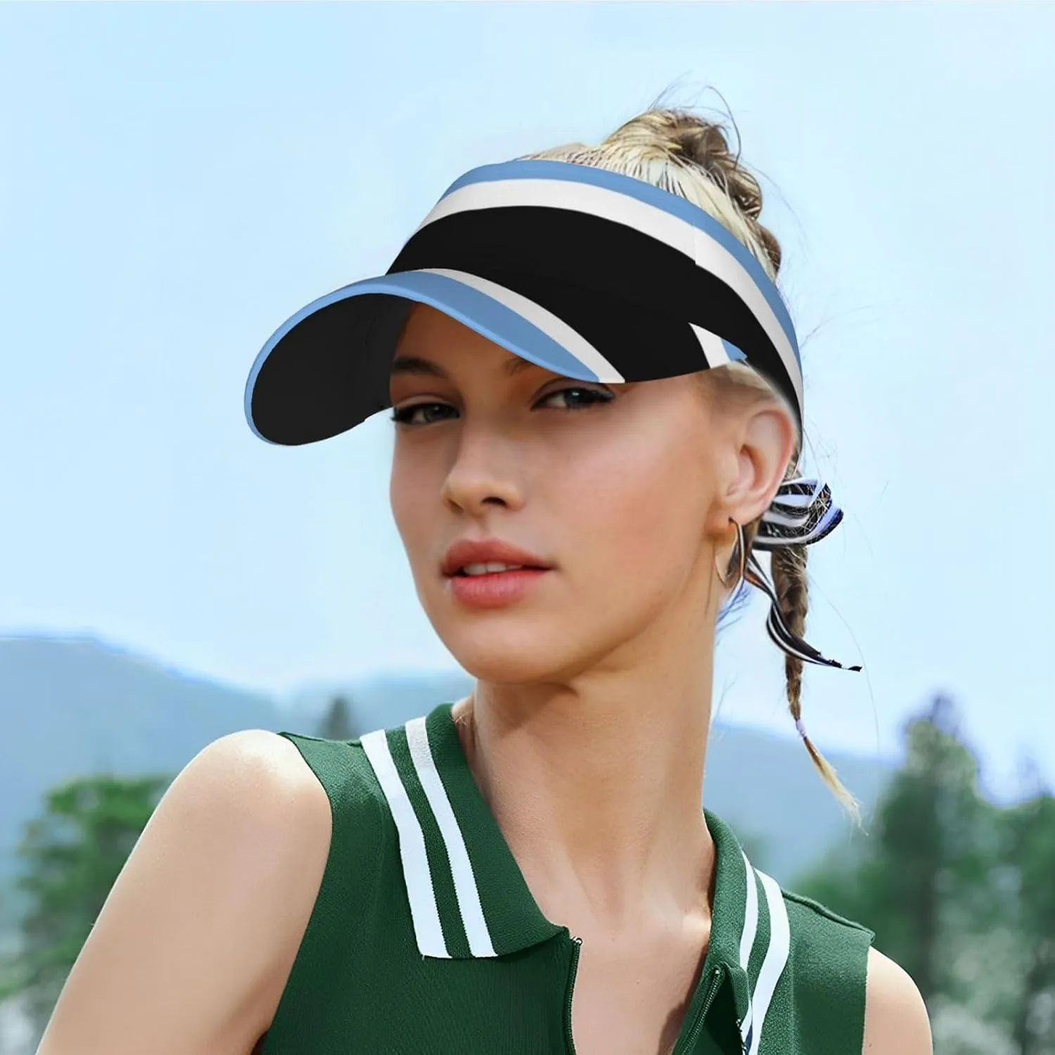 Burundi Flag Sun Visors Hat Golf Tennis Visor for Women Men - Summer Wide Brim Ponytail Beach Hats Adjustable