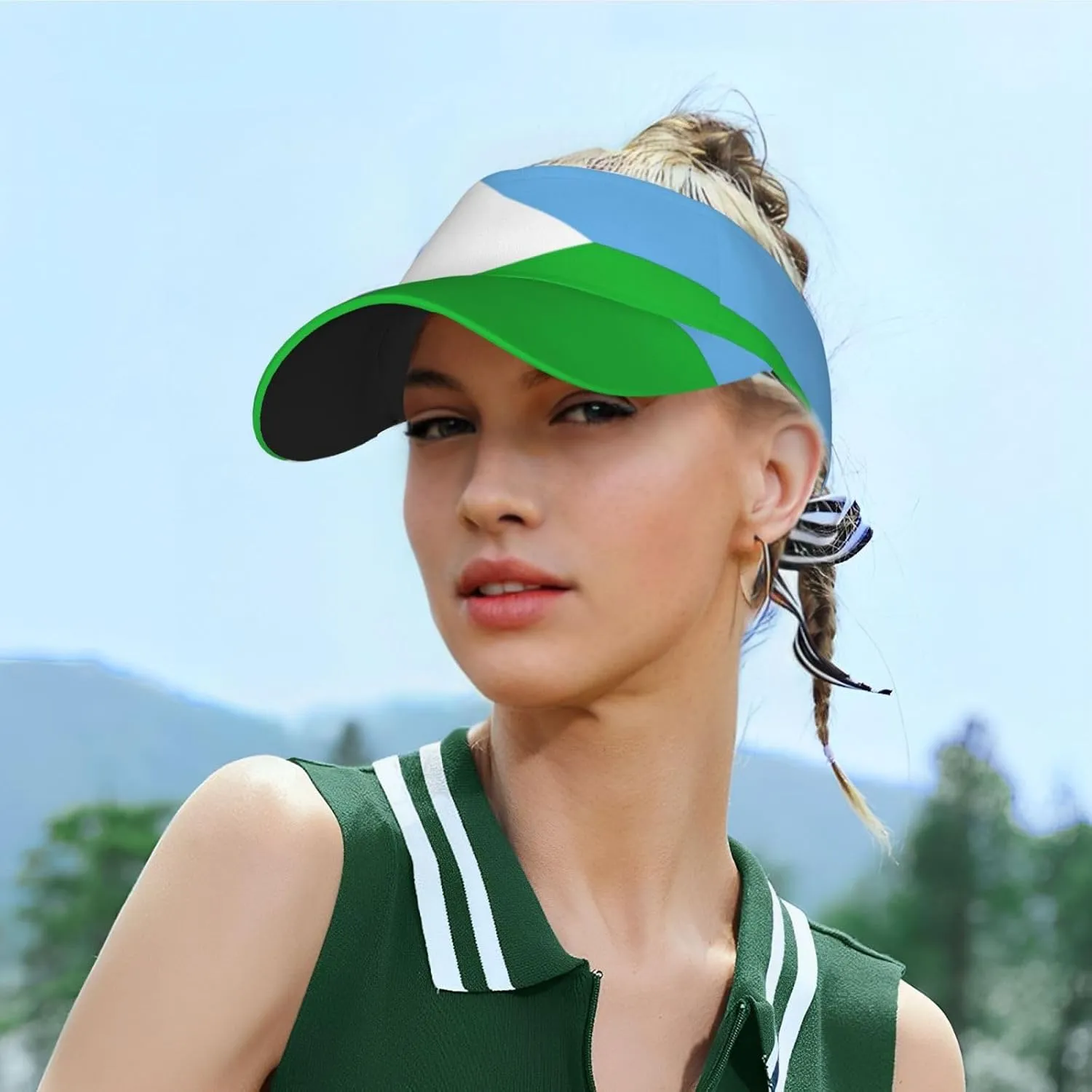 Burundi Flag Sun Visors Hat Golf Tennis Visor for Women Men - Summer Wide Brim Ponytail Beach Hats Adjustable