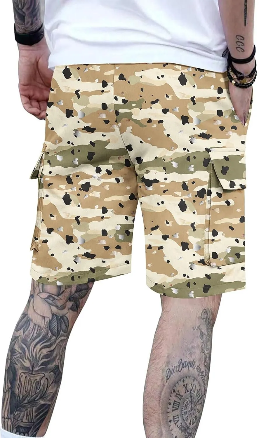 Camo Straight Leg Basic Cargo Shorts for Mens Fall Summer Loose Fit Trousers Pants Shorts Mens 2025 Y2K