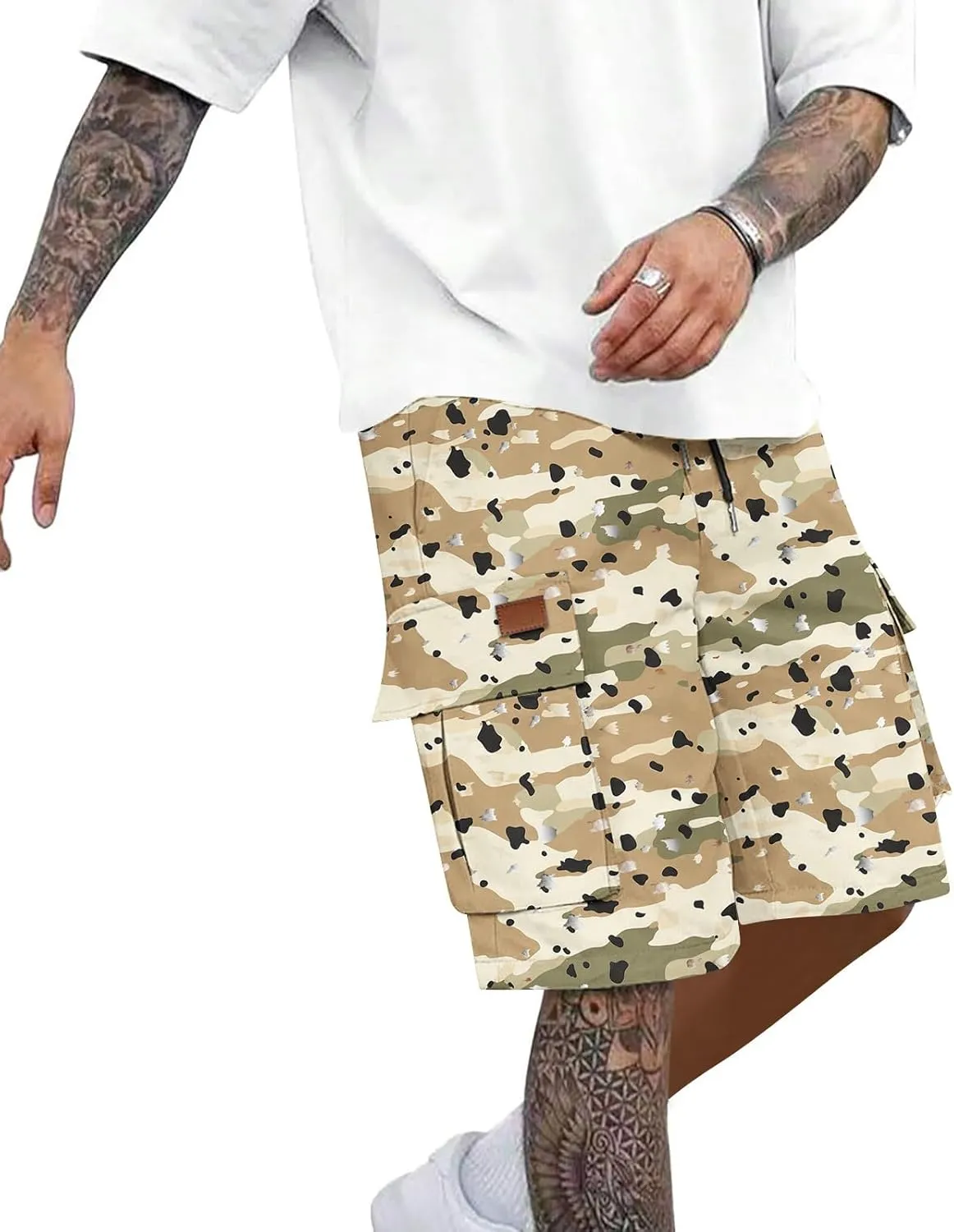 Camo Straight Leg Basic Cargo Shorts for Mens Fall Summer Loose Fit Trousers Pants Shorts Mens 2025 Y2K