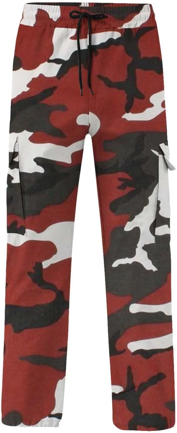 Cargo Trousers Pants for Man Summer Fall Loose Fit Camo Pleated Straight Leg Long Leg Trousers Pants Mens 2025