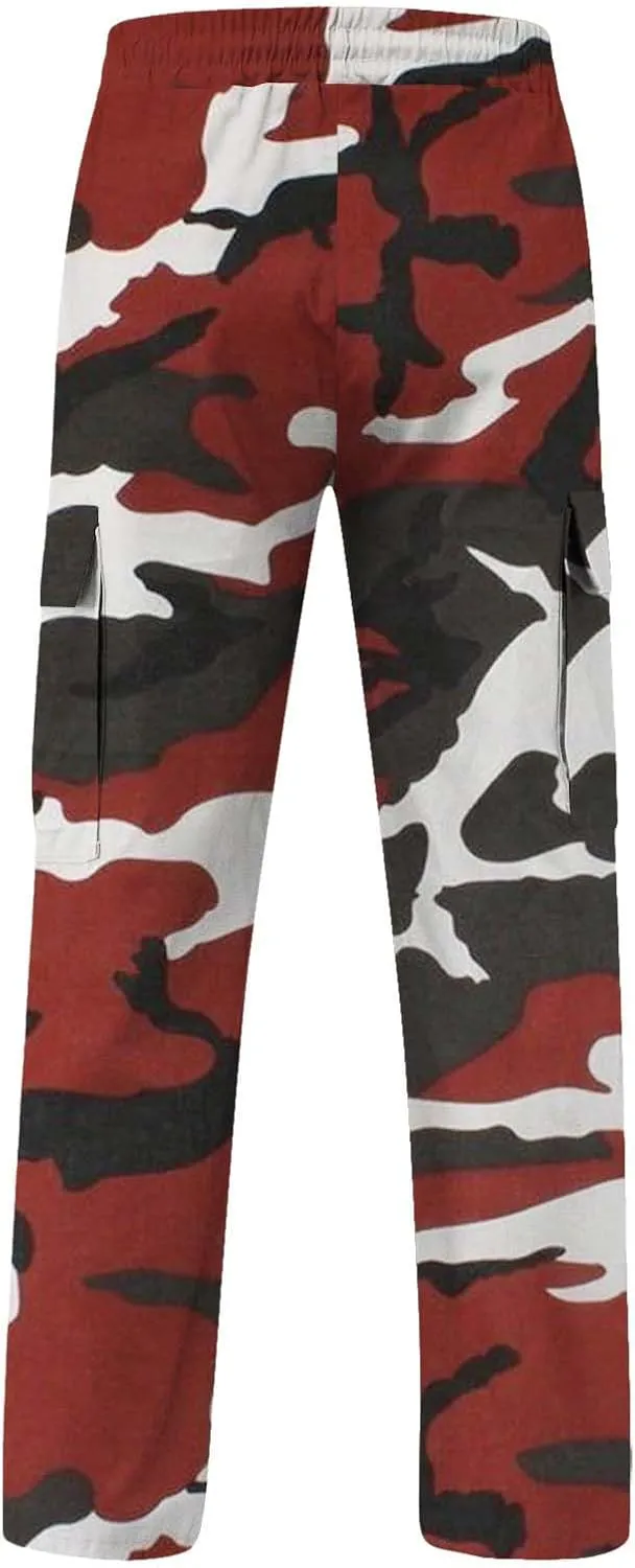 Cargo Trousers Pants for Man Summer Fall Loose Fit Camo Pleated Straight Leg Long Leg Trousers Pants Mens 2025