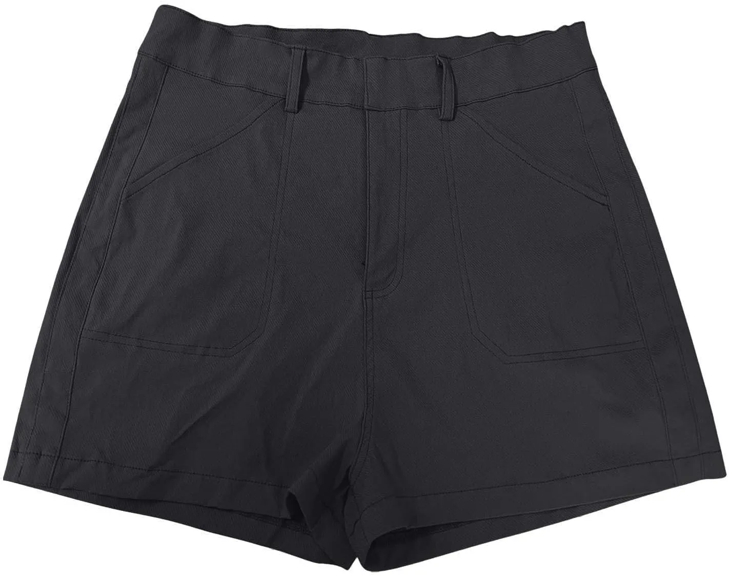 Casual Linen Shorts for Women High Waisted Pull On Elastic Waist Drawstring Summer Trendy Beach Shorts with Pockets
