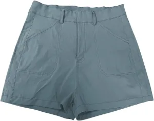Casual Linen Shorts for Women High Waisted Pull On Elastic Waist Drawstring Summer Trendy Beach Shorts with Pockets