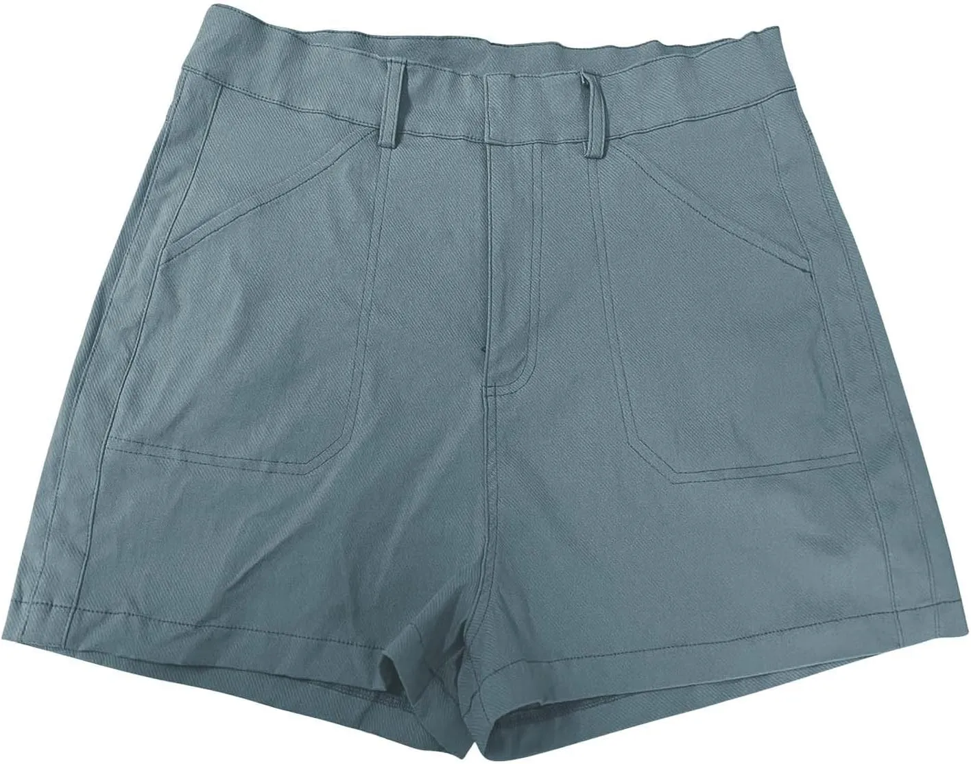 Casual Linen Shorts for Women High Waisted Pull On Elastic Waist Drawstring Summer Trendy Beach Shorts with Pockets