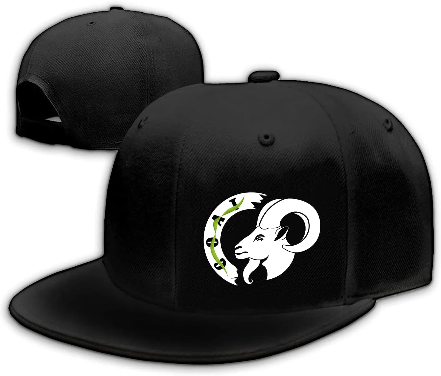 Chef Hat for Men Snapback Hats Funny Flat Bill Hat for Boy Women Adjustable Snap Pack Baseball Cap Black