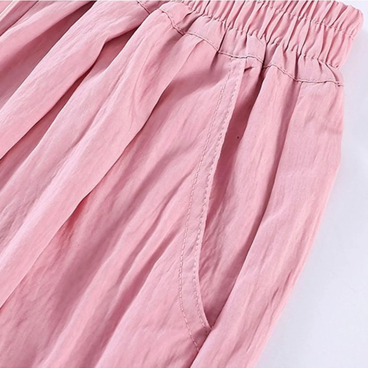 Children Boy Girl Track Athletic Trousers Pants for Kid Faux Silk Loose Fit Thin Summer Fall 2025