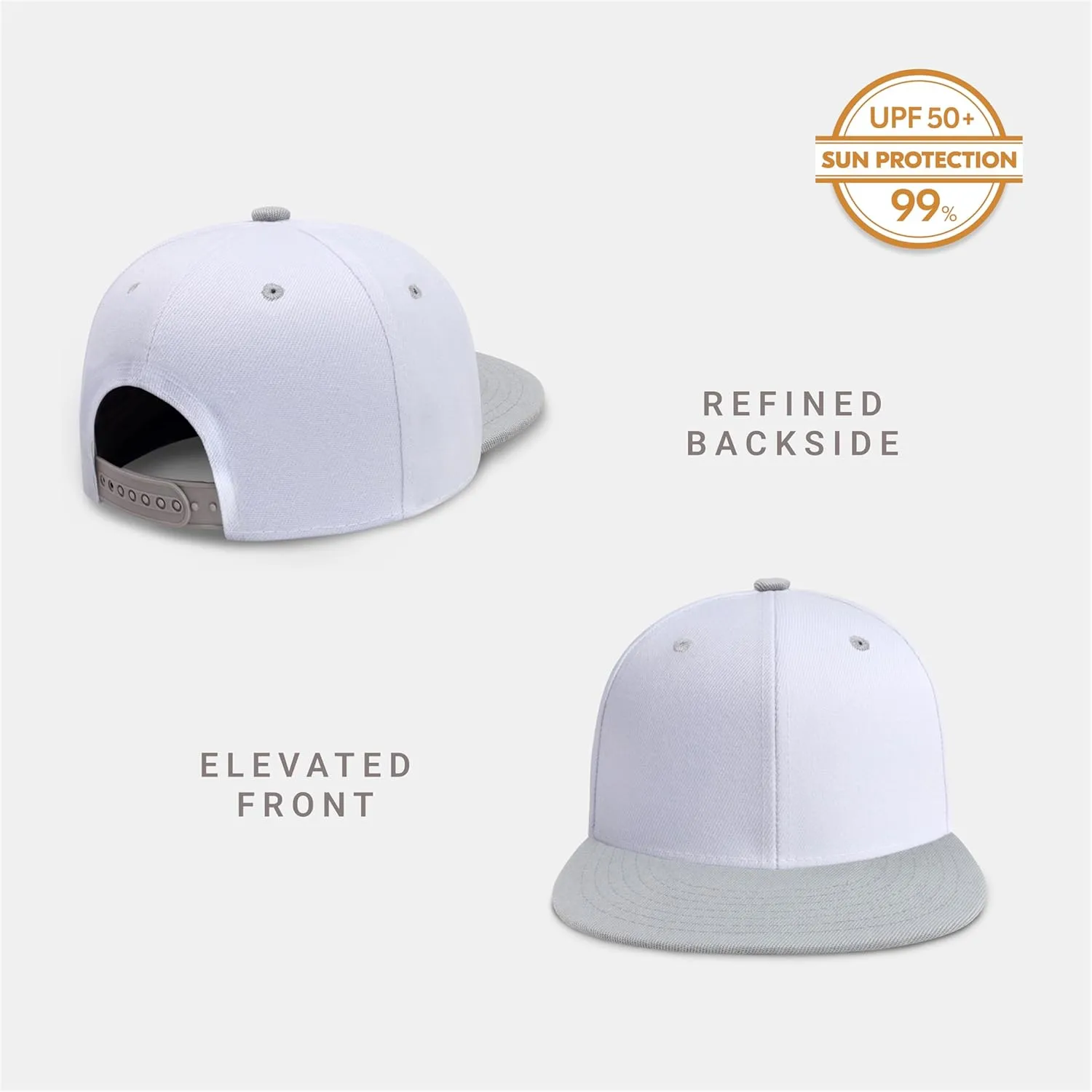CHOK.LIDS Flat Bill Visor Classic Snapback Hat Blank Adjustable Brim High Top End Trendy Color Style Plain Tone Baseball Cap
